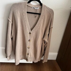 Zara Women's Beige Cardigan Sweater
